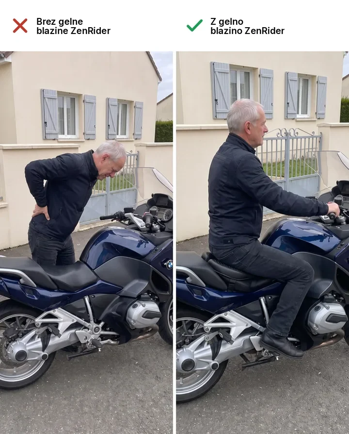 Brez gelne blazine ZenRider in z njo